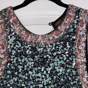 Gorgeous New Blue Sparkly Sequence Anthropologie Dress